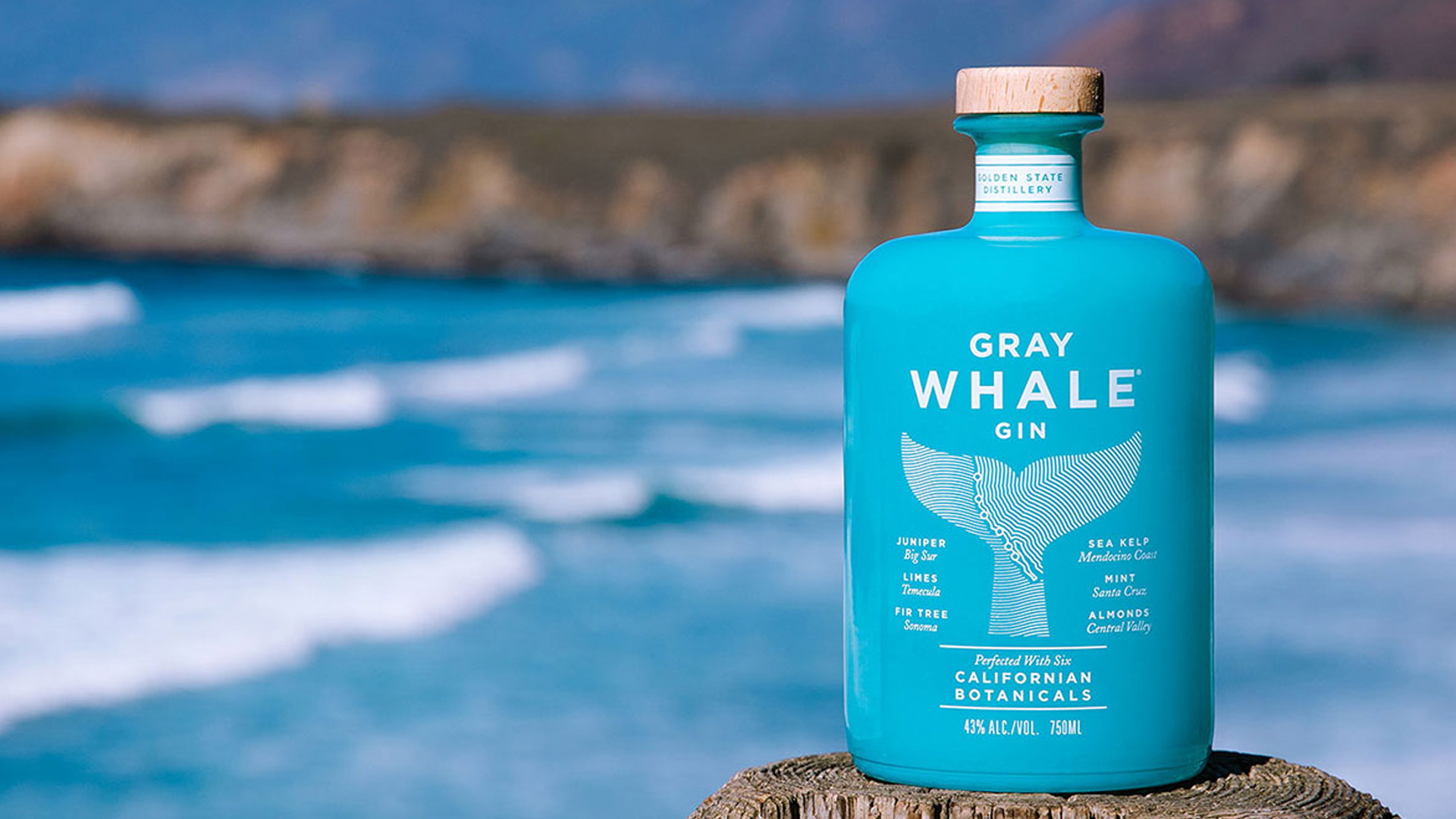 Global Package custom spirit bottle design for Gray Whale Gin