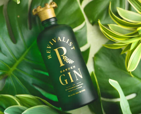 Global Package custom spirit bottle design for Revivalist Gin